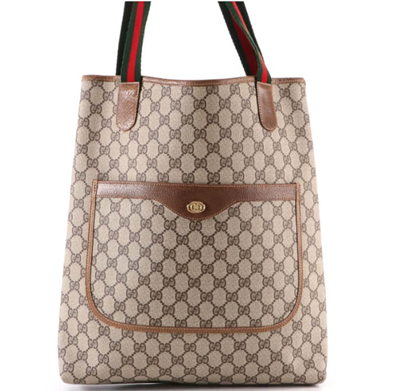 RvceShops Revival, White Gucci Leather Tote Bag