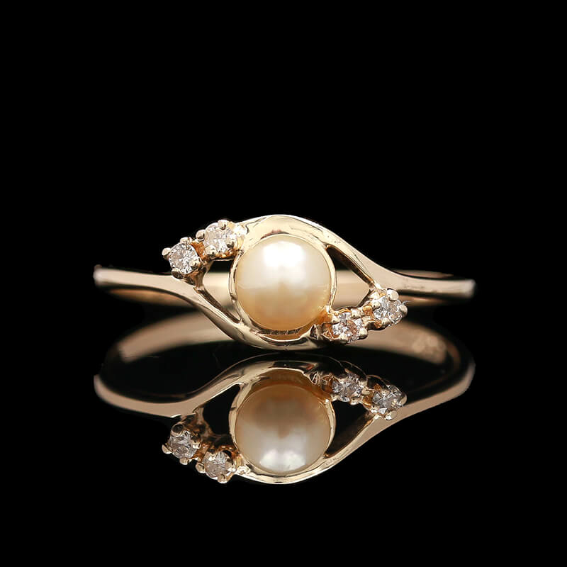 Vintage Pearl & Diamond Engelberg Ring - La Kaiser